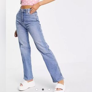 Dr. Denim ASOS NWT Moxy Straight Breeze Mid Worn Hem High Rise Jeans
